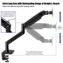 Invision MX450 Monitor Arm Bracket Mount for 24-49 inch Screens (Curved 49 inch Only Does 3000R & Above) VESA 75mm 100mm