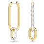 Swarovski Time hoop earrings - Asymmetrical design, White, Mixed metal finish (5558341)