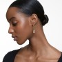 Swarovski Time hoop earrings - Asymmetrical design, White, Mixed metal finish (5558341)