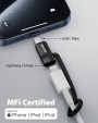 BOUTOP 60 W (Apple MFi Certified) Lightning to USB C Adapter for Fast Charging Compatible with all iPhone 15 Models (C33-1P-B)