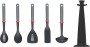 Joseph Duo 5 pcs. Utensil set and stand including spoon, ladle and spatula - black, gray, red (52151600)