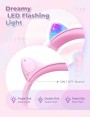 iClever Childrens Headphones for Children, Girls IC Pink LED Light Up Wired Folded Headphones