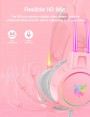 Onikuma X15 PRO RGB Light Double-Head Beam Noise Cancelling Microphone Cat Ear Gaming Headphones Pink