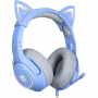 Onikuma K9 RGB Light Double-Head Beam Noise Cancelling Microphone Cat Ear Gaming Headphones Blue