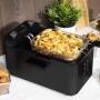 Cecotec CleanFry Infinity 3000 Black Deep Fryer. 3L Capacity, Temperature up to 190 ºC, 30 Min. Timer, Dishwasher-Safe Glazed Inner Pot, OilCleaner Filter, 2400 W