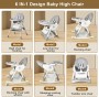 LINELUCK Baby 6-in-1 High Chair with Baby Lounger and Baby Rocking Chair