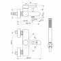 Ideal Standard Ceraline Vannas Jaucējkrāns ar Manuālu Dušas Galvu Stick, Šļūteni un Turētāju (BC270XG)