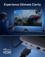 Anker Charging Station for Steam Deck/ROG Ally USB-C Hub with HDMI 4K@60Hz Ethernet 1Gbps 2 USB-A Ports and 1 USB-C Port (A83S1)