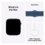 Apple Watch Series 10 46mm Aluminum Case Denim Sport Band M/L Silver MWWM3