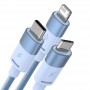 Baseus StarSpeed Series 3in1 USB cable USB-C + Micro + Lightning 3,5A, 1.2m Blue (CAXS000017)