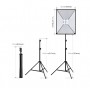 Puluz PU5071EU 50x70cm Studio Softbox + 2m Tripod Mount + 4 x E27 20W 5700K White Light LED Light Bulb Photography Lighting Kit