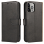 Hurtel Magnet Case elegant bookcase type case with kickstand for iPhone 13 black
