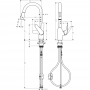 Hansgrohe Focus M42 M429-H220 Jaucējkrāns Virtuves Izlietnēm ar izvelkamu Dušu, Stainless Steel Optic (71800800)