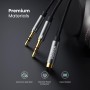 Ugreen 3.5mm AUX Splitter Cable – 1 Female to 2 Male (Headphone & Microphone), CTIA Standard, Aluminum Housing