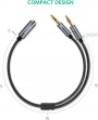 Ugreen 3.5mm AUX Splitter Cable – 1 Female to 2 Male (Headphone & Microphone), CTIA Standard, Aluminum Housing