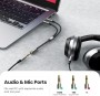 Ugreen 3.5mm AUX Splitter Cable – 1 Female to 2 Male (Headphone & Microphone), CTIA Standard, Aluminum Housing