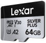 Lexar microSDXC Silver Plus 1066x UHS-I/U3/A2/4K R205/W100 (V30) 64GB (LMSSIPL064G-BNANG)