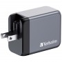 Verbatim GaN Charger 100 W with 4 Ports 100 W 4‑Port 3×USB‑C/1×USB‑A