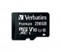 Verbatim micro‑SDXC Memory Card 256 GB UHS‑I Premium Class 10 + SD Adapter