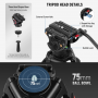 Neewer TP74 Professional Video Tripod with Fluid Head