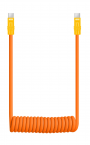 Newell USB-C to USB-C Cable, 100 W, 1.5 m, Silicone, Spiral, Orange-Yellow