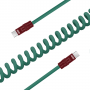 Newell USB-C to USB-C Cable, 100 W, 1.5 m, Silicone, Spiral, Green and Burgundy