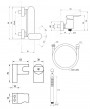 Ravak CR II 032.20BL.+S Wall-mounted Shower Tap With Shower Set Black (X07S122)