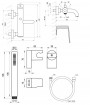 Ravak ES 022.20GB.+S Wall-mounted Bathtub Tap With Shower Set Graphite Brushed (X07S126)