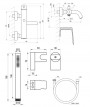 Ravak ES 022.60RGB.+S Wall-mounted Bathtub Tap With Shower Set Rose Gold Brushed (X07S127)