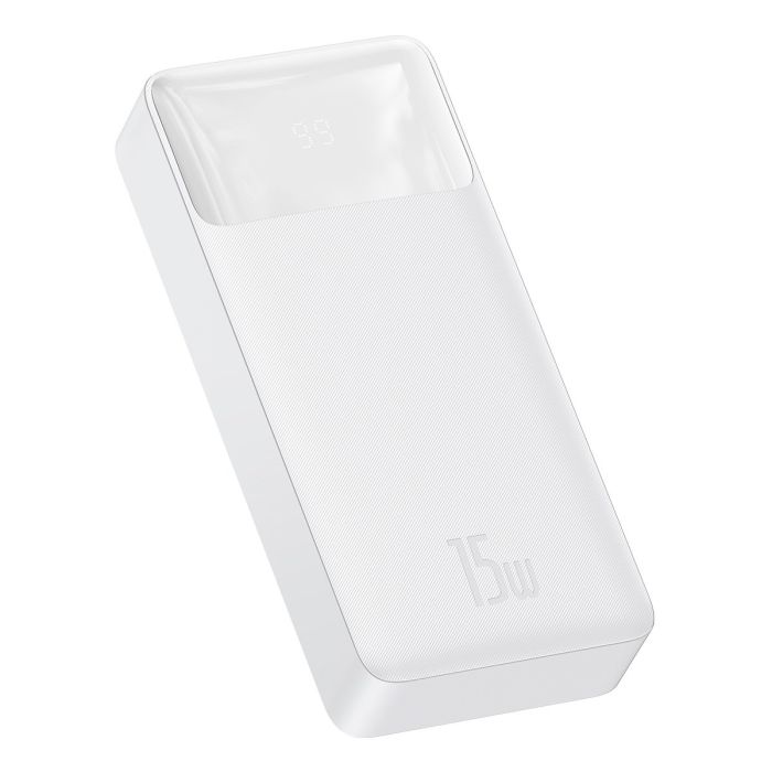 Baseus Bipow Fast Charging Power Bank 20000mAh 15W white (Overseas Edition) + USB-A - Micro USB 0.25m cable white (PPBD050102)