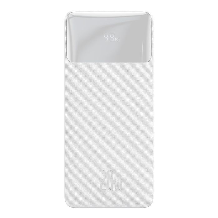 Baseus Bipow Fast Charging Power Bank 20000mAh 20W white (Overseas Edition) + USB-A - Micro USB 0.25m cable white (PPBD050302)