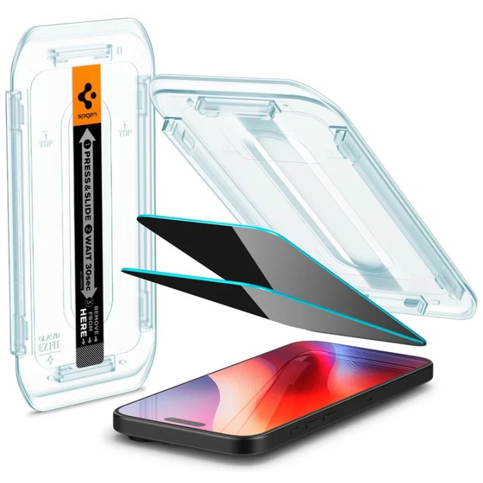 Spigen Glass tR EZ Fit (Privacy) 2 Pack, transparency - iPhone 16 Pro Max (AGL07908)