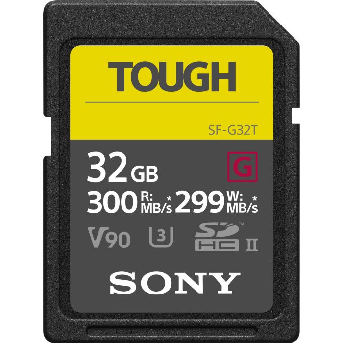Sony SDHC 32GB SF-G Tough Series UHS-II R300/W290 V90, U3, Class 10 (SF-G32T) Sony SDHC 32GB SF-G Tough Series UHS-II R300/W290 V90, U3, Class 10 (SF-G32T)