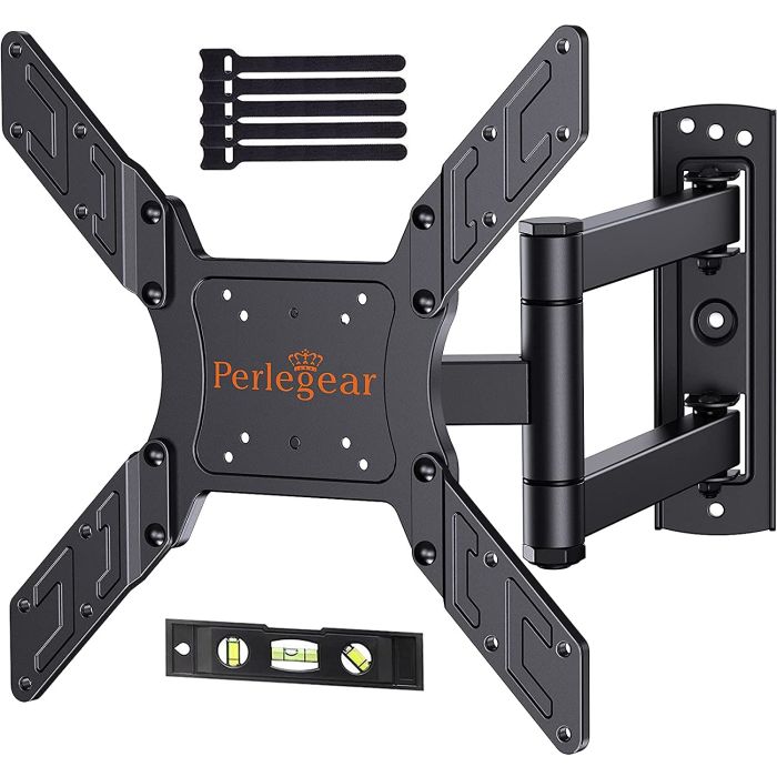 Perlegear TV Mount / Swivel Tilting Wall Mount for 23–55 Inch Flat & Curved TV or Monitor up to 45 kg