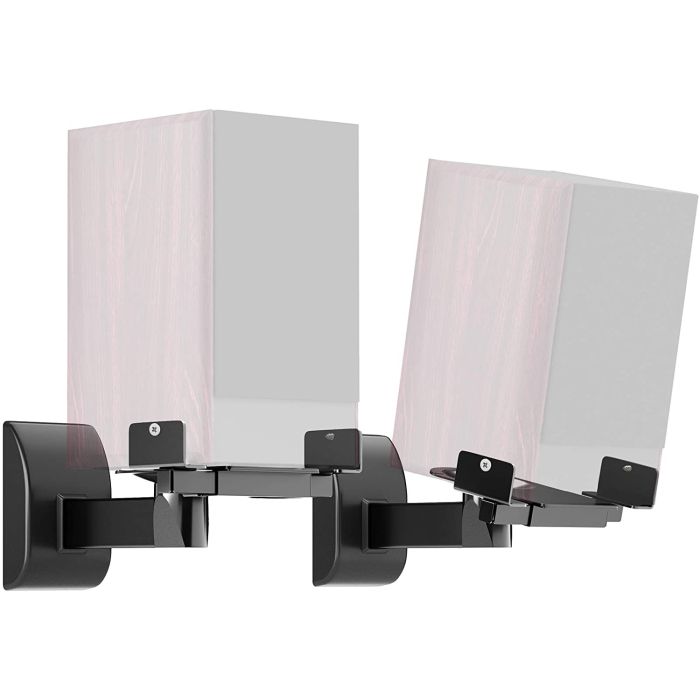 Bontec 2 pieces (1 pair) speaker wall mount, adjustable, tiltable/swivelling, holds up to 15kg each