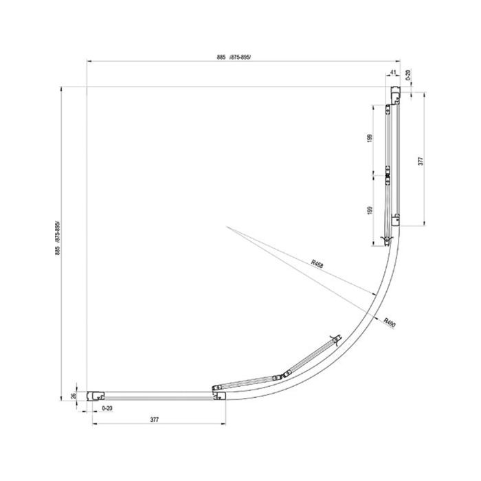 Ravak Shower Corner SKKP6-90 White + Glass Transparent (3207O102Z1)