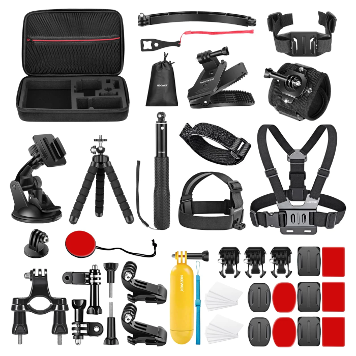 Neewer GP-50 50 in 1 Accessory Kit for action Cameras (black) incl. Case