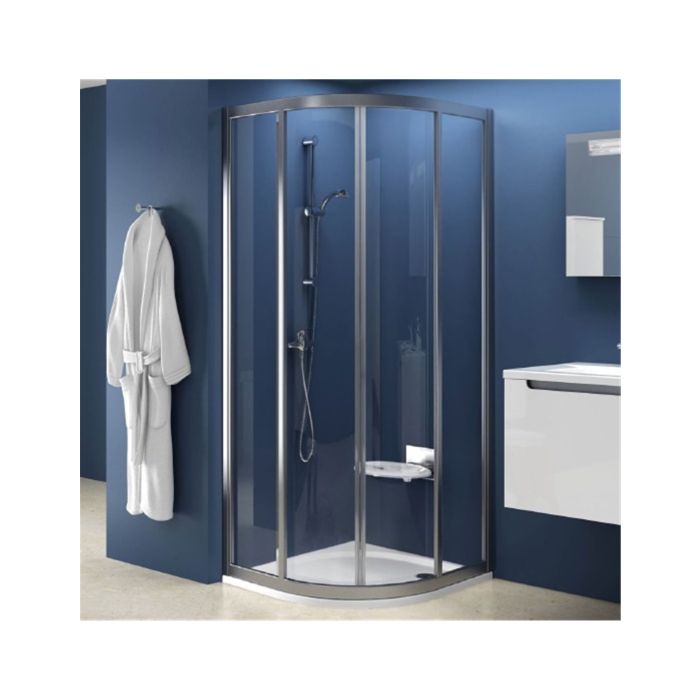 Ravak Shower Corner SKCP4-80 Satin + Glass Transparent (3114OU02Z1)