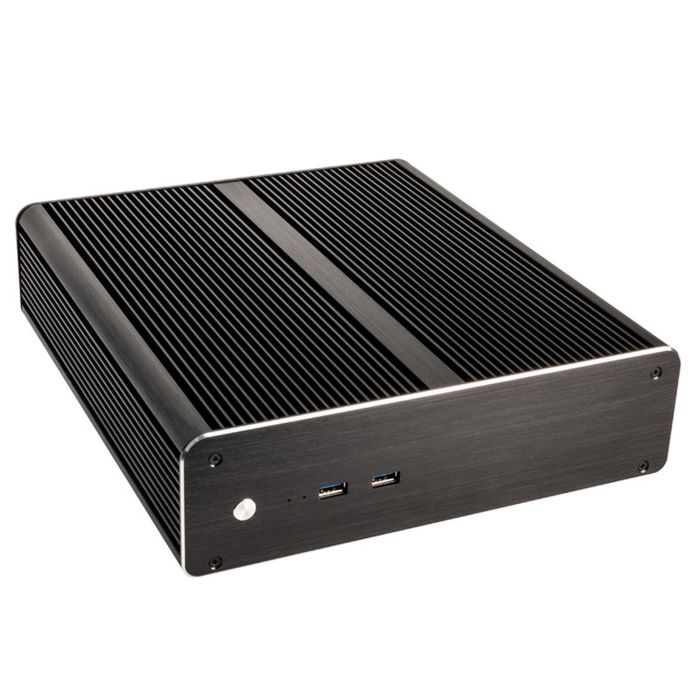 Akasa Euler M Fanless Mini-ITX Case, 80W Power Supply, OEM - black (A-ITX19-M1BV208E)