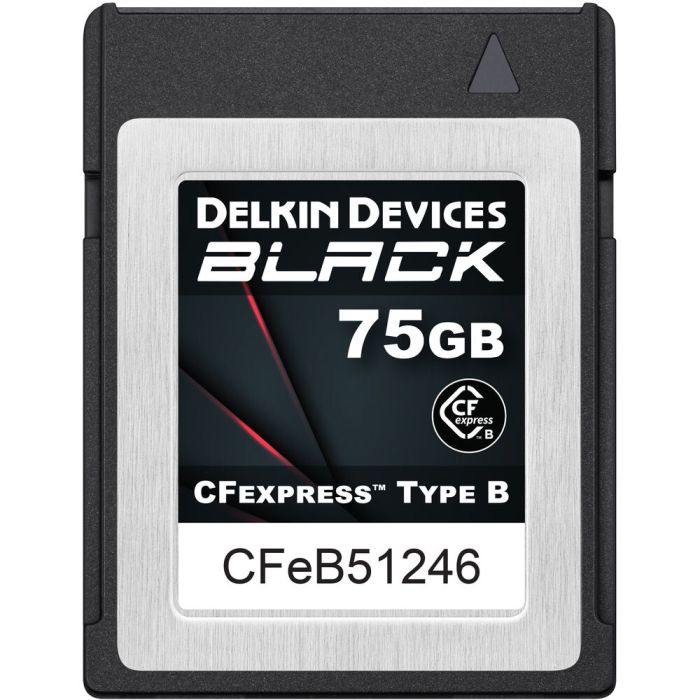 Delkin Devices 75GB BLACK CFexpress Type B 1725/1240 MB/s Memory Card (DCFXBBLK75)