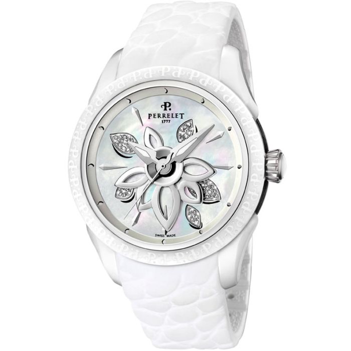Perrelet Diamond Flower Ceramic Ladies Watch A2039.1