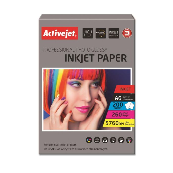 Activejet AP6-260GR200 Photo Paper for Ink Printers (5901452122645)