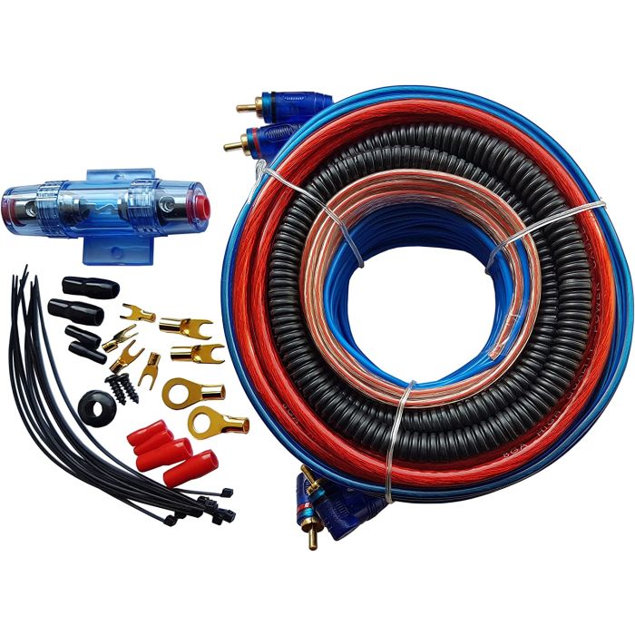 GXT Wire Kit Amplifier Wiring Kit 8 mm AAC With Speaker Cable (6413) Vadu Komplekts ar Drošinātāju