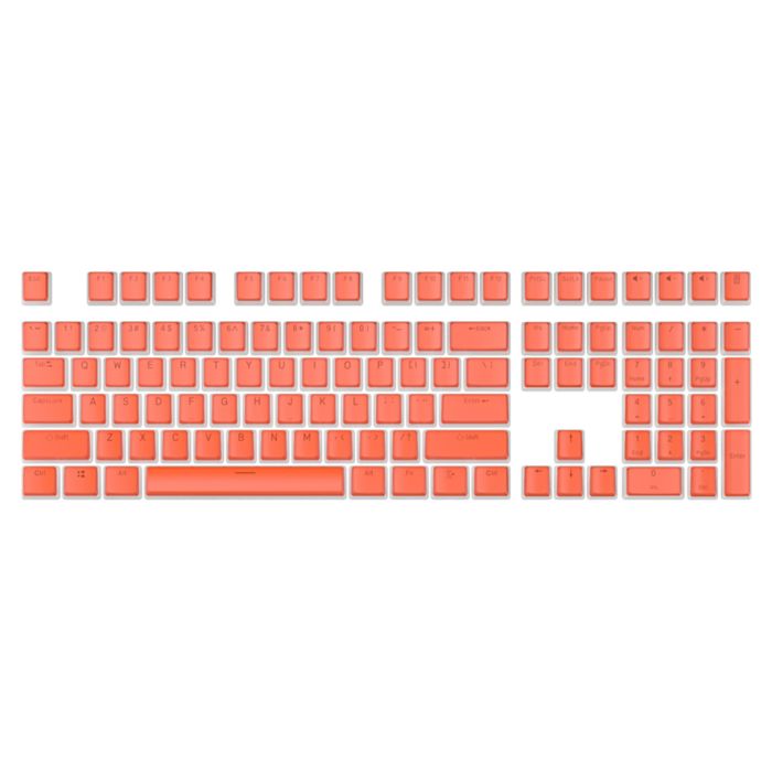 Royal Kludge Pudding PBT Keycaps - (104 pcs., Dark Orange, PBT ANSI, UK layout)