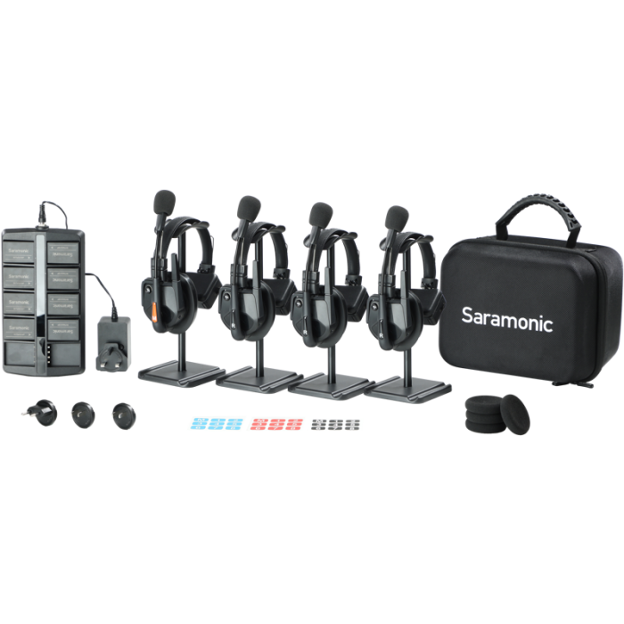 Saramonic WiTalk9 WT4S 4-Person Full-Deplex 1.9GHz Wireless Headset Intercom System w/ carry case WITALK9 WT4S Saramonic WiTalk9 WT4S 4-Person Full-Deplex 1.9GHz Wireless Headset Intercom System w/ carry case WITALK9 WT4S