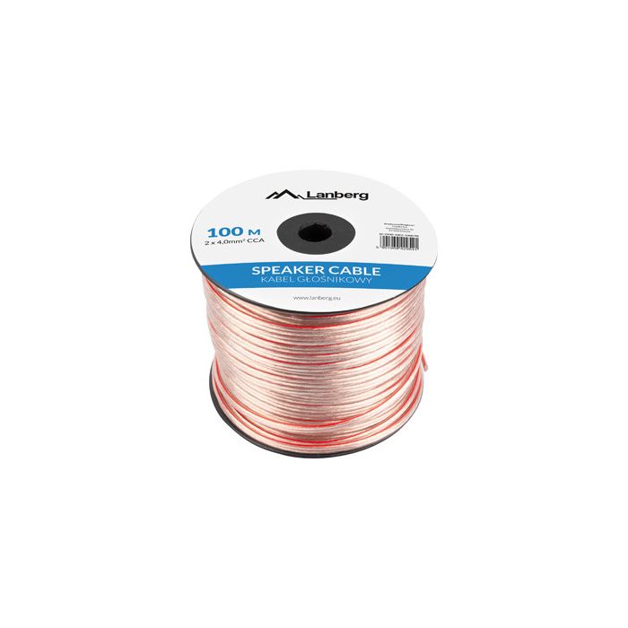 LANBERG Speaker cable 2x4.0mm2 100m transparent (SC-2X40-10CC-1000-TR)