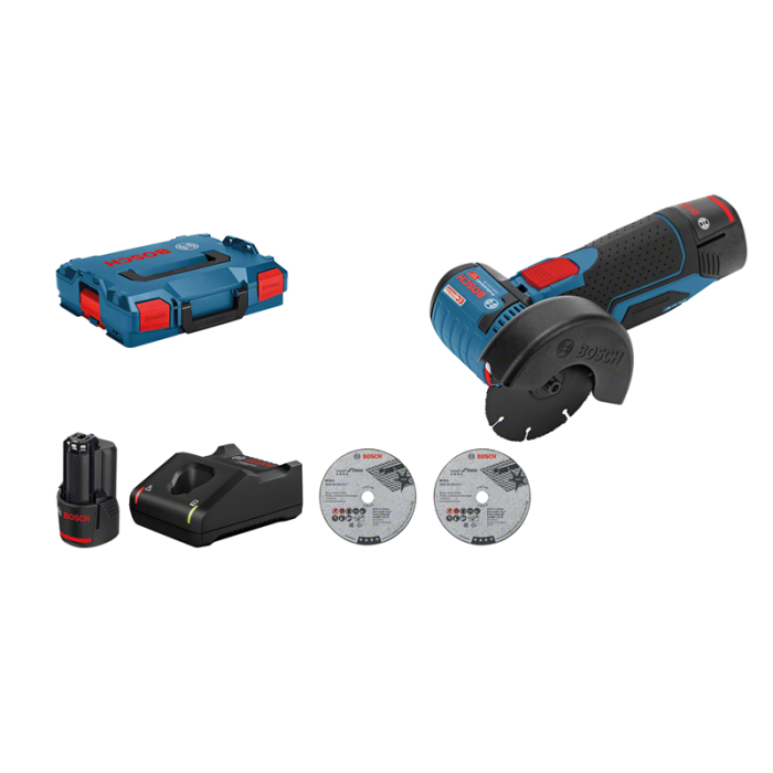 Bosch GWS 12V-76 V-EC, 2x3.0Ah L-Boxx (06019F200B)