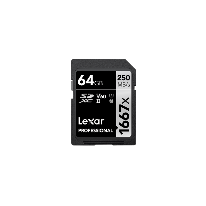 Lexar Professional 1667x SDXC 64GB Class 10, UHS-II (U3), V60, R250/W90 (LSD64GCB1667)