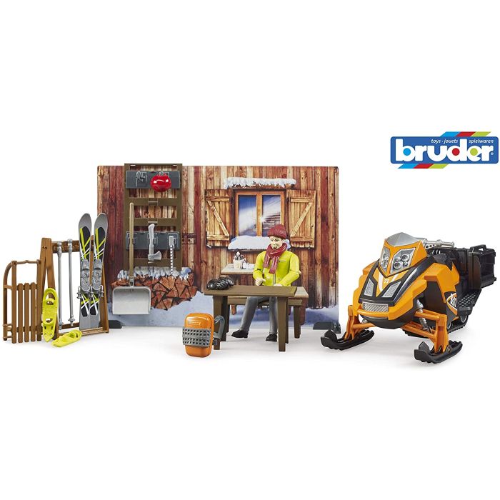 Bruder bworld mountain hut with snowmobile (63102)