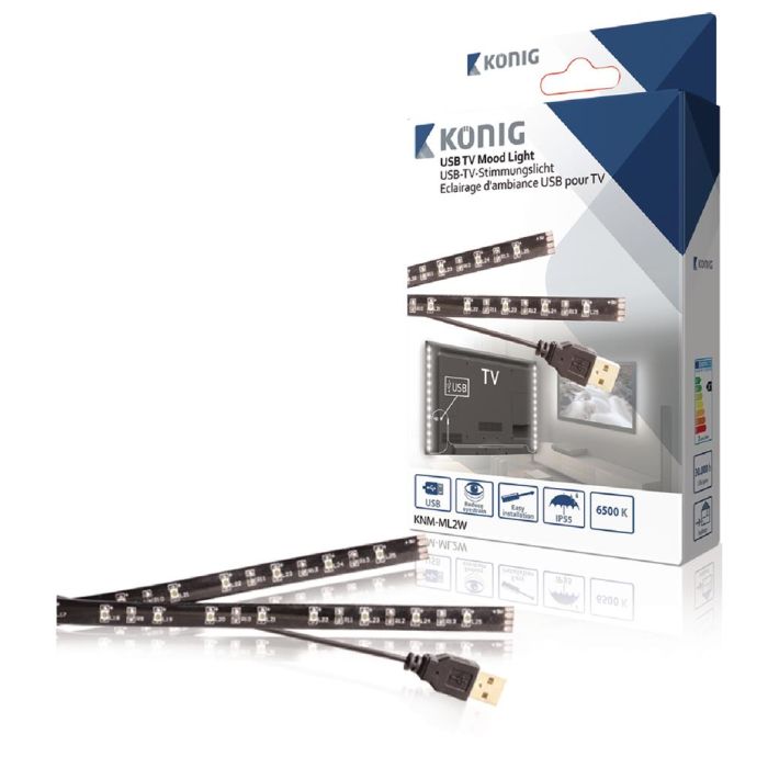 Koenig USB TV Mood Light with 2 LED Strips 50cm (KNM-ML2W)